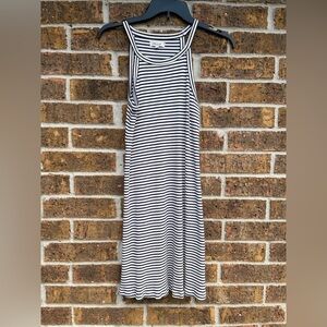 Madewell Striped Ribbed Lounge Tank Dress Razor Back Halter Sleeveless Sz XS